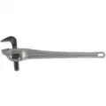 Offset Pipe Wrench, Aluminum, Jaw Capacity 3", Serrated, Overall Length 24", I-Beam