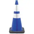 Jbc Revolution Traffic Cone: Not Approved for Roadway Use, Reflective, Grip Top with Black Base, 28 in Cone Ht, PVC