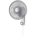 12" Wall Mount Fan, Oscillating, 120 VAC, Number of Speeds 3