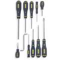 Keystone Slotted/Phillips Screwdriver Set, Multicomponent, Number of Pieces: 11