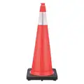 Jbc Revolution Traffic Cone: Day or Low Speed Roadway (40 MPH or Less), Reflective, 36 in Cone Ht, Orange, Std Cone