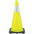 JBC Revolution 28" Standard PVC Traffic Cone with Bands, Lime Green