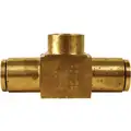 DOT Approved Female Branch Tee, Air Brake Push-To-Connect Fitting, Brass, 3/8" x 1/4"
