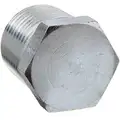 Hex Head Plug: 316L Stainless Steel, 3/8" Fitting Pipe Size, Male NPT, 3/4" Overall Lg