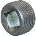 Square Recessed Head Plug, Magnetic, MNPT, 1/2" Pipe Size - Pipe Fitting