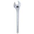 Channellock Adjustable Wrench, Alloy Steel, Chrome, 24", Jaw Capacity 2-7/16", Plain