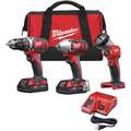 M18 Cordless Combination Kit, 18.0 Voltage, Number of Tools 3