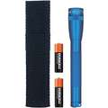 Maglite Industrial Incandescent Handheld Flashlight, Aluminum, Maximum Lumens Output: 14, Blue