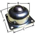 Ball Transfer, Flange Ball Transfer Mount Type, Carbon Steel Ball Material, Galvanized