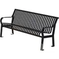 Thomas Steele 71 in. Outdoor Bench with Backrest; 1200 lb. Load Capacity, Black