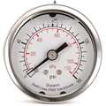 Pressure Gauge, 0 to 1100 kPa, 0 to 160 psi Range, 1/4" MNPT, +/-3-2-3% Gauge Accuracy