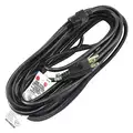 Power Cord, 14 AWG, Number of Conductors 3, PVC, Black, 15.0 A, 25 ft