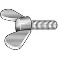 Thumb Screw: M10-1.50 Thread Size, Wing, Iron, Zinc Plated, 40 mm Lg