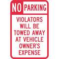 Lyle No Parking Sign: 18 in x 12 in Nominal Sign Size, Aluminum, 0.063 in, Diamond