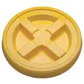 Plastic Pail Lid: Gasketed/Snap-On, 12 in Overall Dia, Yellow, Plastic