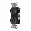 Hubbell Wiring Device-Kellems 20 A, Commercial, Receptacle, Black, Yes Tamper Resistant