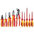 Knipex Insulated Tool Kit: Insulated, 10 Total Pcs, Drivers and Bits/Pliers, Tool Case