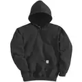 Hooded Sweatshirt, Black, M Size, 50% Cotton/50% Polyester, Pullover