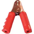 Westward Battery Clamp: Parrot, Clamp, 800 A Max Current, 12V/24V, Copper, 1 to 4 AWG, Vinyl, Red