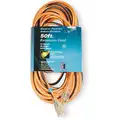 Power First 50 ft. Indoor, Outdoor Lighted Extension Cord; Max Amps: 15.0, Number of Outlets: 1, Orange with Bla