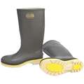 Honeywell Servus Rubber Boot, Men's, 13, Knee, Steel Toe Type, PVC, Cream, Gray, Yellow, 1 PR