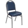 Silvervein Steel Stacking Chair with Blue Seat Color, 1EA