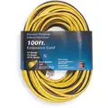 Power First 100 ft. Indoor, Outdoor Lighted Extension Cord; Max Amps: 15.0, Number of Outlets: 1, Yellow with Bl