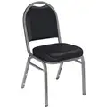 Silvervein Steel Stacking Chair with Black Seat Color, 1EA