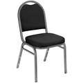 National Public Seating Silvervein Steel Stacking Chair with Black Seat Color, 1EA