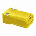 Hubbell Wiring Device-Kellems 15 Amp Commercial Grade Hinged Straight Blade Connector, 6-15R NEMA Configuration, Yellow