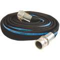 Water Discharge Hose: 1 1/2 in Hose Inside Dia., 125 psi, Black, 1-1/2 in x 1-1/2 in Fitting Size