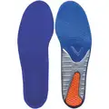 Spenco Insole, Men's, 10 to 11-1/2, Round Toe Shape, Medium Arch Height, Blue/Gray/Red, 1 PR