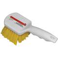 Tough Guy Scrub Brush: Medium, Plastic, 3 in Brush Lg, 5 in Handle Lg, 3 in Head Wd, Yellow