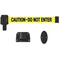 Banner Stakes Retractable Belt Barrier, Yellow, Caution - Do Not Enter