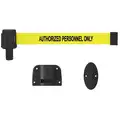 Banner Stakes Retractable Belt Barrier, Yellow, Authorized Personnel Only