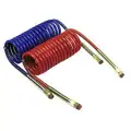 Grote Coiled Nylon Air Brake Assembly, 15 ft. L with 12" Lead, Red/Blue