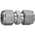 Straight Union: 316 Stainless Steel, Compression x Compression, For 1/4 in x 1/4 in Tube OD