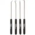 Pick and Hook Set: Steel Shaft, Plastic Grips, 4 Pieces, 6 7/8 in Overall Lg , 4 PK