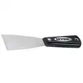 Hyde Putty Knife: 2 in Blade Wd, Carbon Steel, 3 3/4 in Blade Lg, Full Tang, Nylon, Black/Silver
