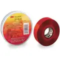 Scotch Vinyl Electrical Tape, Rubber Tape Adhesive, 7.00 mil Thick, 3/4" X 66 ft., Red, 1 EA
