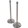 Conventional Post Prime Urn Top Rope Post, Steel and Concrete, Satin Stainless Steel Post Finish, 35" Height