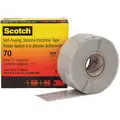 Scotch Polyester Self-Fusing Tape, Rubber Tape Adhesive, 12.00 mil Thick, 1" X 30 ft., Gray, 1 EA