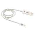 Mobilespec USB Cable: 2.0, 3 ft. Cable L, White, A Male to Lightning Male