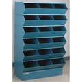 59-1/4" Steel Sectional Bin Unit with 5000 lb. Load Capacity, Blue; Number of Compartments: 18