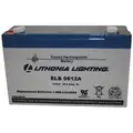 Acuity Lithonia Battery: Sealed Lead Acid, 6 V Volt, 12 Ah Battery Capacity, 3 3/4 in Overall Ht, 2 in Overall Dp