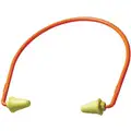 3M Banded Ear Plugs: Cone, 28 dB NRR, Gen Purpose, Banded, Reusable, Push-In, M Earplug Size, Yellow