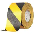 Striped Black/Yellow Anti-Slip Tape, 4" x 60.0 ft., 60 Grit Aluminum Oxide, Rubber Adhesive, 1 EA
