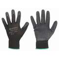 Lakeland Poly Latex Dipped Glove, Blk, Pair, L, PK12