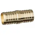 Coupling: Brass, Barbed x Barbed, For 1 1/4 in x 1 1/4 in Tube ID, 2 9/16 in Overall Lg