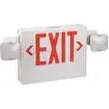 Lumapro LED Exit Sign with Emergency Lights with Battery Backup, Red Letters and 1 or 2 Sides, 14" H x 13" W